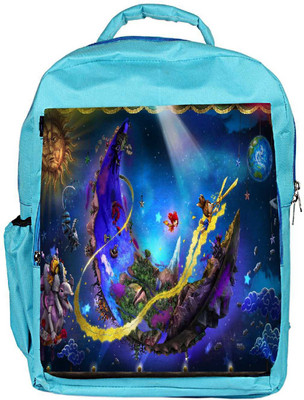 

Snoogg Eco Friendly Canvas Puppeteer In The Moon Designer Backpack Rucksack School Travel Unisex Casual Canvas Bag Bookbag Satchel 5 L Backpack(Blue)
