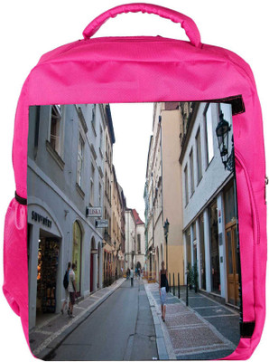 

Snoogg Eco Friendly Canvas Streets Designer Backpack Rucksack School Travel Unisex Casual Canvas Bag Bookbag Satchel 5 L Backpack(Pink)