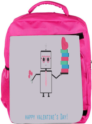 

Snoogg Eco Friendly Canvas Happy Valentine'S Day Designer Backpack Rucksack School Travel Unisex Casual Canvas Bag Bookbag Satchel 5 L Backpack(Pink)