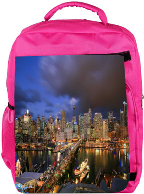 

Snoogg Eco Friendly Canvas Abstract Buildings Designer Backpack Rucksack School Travel Unisex Casual Canvas Bag Bookbag Satchel 5 L Backpack(Pink)