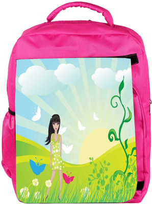 

Snoogg Eco Friendly Canvas Abstract Illustration Backpack Rucksack School Travel Unisex Casual Canvas Bag Bookbag Satchel 5 L Backpack(Pink)