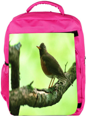 

Snoogg Eco Friendly Canvas Unique Sparrow Designer Backpack Rucksack School Travel Unisex Casual Canvas Bag Bookbag Satchel 5 L Backpack(Pink)