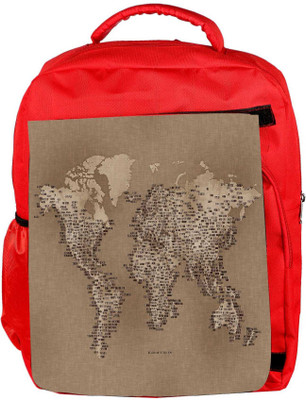 

Snoogg Eco Friendly Canvas Map Of Cloth Designer Backpack Rucksack School Travel Unisex Casual Canvas Bag Bookbag Satchel 5 L Backpack(Red)
