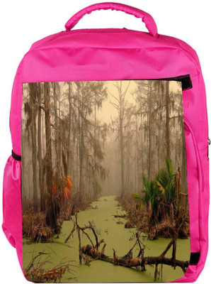 

Snoogg Eco Friendly Canvas Flood In Forest Designer Backpack Rucksack School Travel Unisex Casual Canvas Bag Bookbag Satchel 5 L Backpack(Pink)