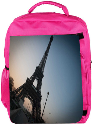 

Snoogg Eco Friendly Canvas Street Along The Towar Designer Backpack Rucksack School Travel Unisex Casual Canvas Bag Bookbag Satchel 5 L Backpack(Pink)