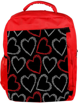 

Snoogg Eco Friendly Canvas Red And Grey Hearts Designer Backpack Rucksack School Travel Unisex Casual Canvas Bag Bookbag Satchel 5 L Backpack(Red)