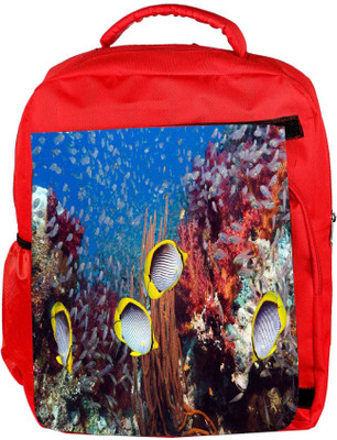 

Snoogg Eco Friendly Canvas Multicolor Fish Designer Backpack Rucksack School Travel Unisex Casual Canvas Bag Bookbag Satchel 5 L Backpack(Red)