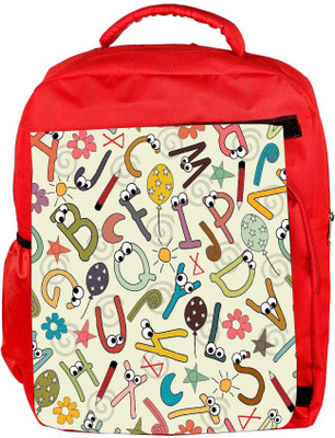 

Snoogg Eco Friendly Canvas Alphabets Eyes Designer Backpack Rucksack School Travel Unisex Casual Canvas Bag Bookbag Satchel 5 L Backpack(Red)