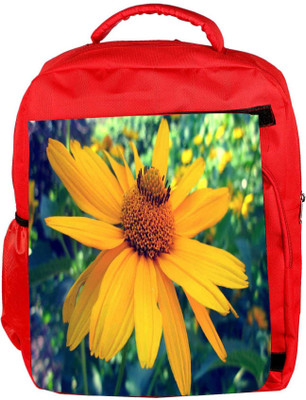 

Snoogg Eco Friendly Canvas Big Flower Designer Backpack Rucksack School Travel Unisex Casual Canvas Bag Bookbag Satchel 5 L Backpack(Red)