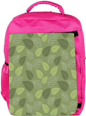 

Snoogg Eco Friendly Canvas Green Leaves Designer Backpack Rucksack School Travel Unisex Casual Canvas Bag Bookbag Satchel 5 L Backpack(Pink)