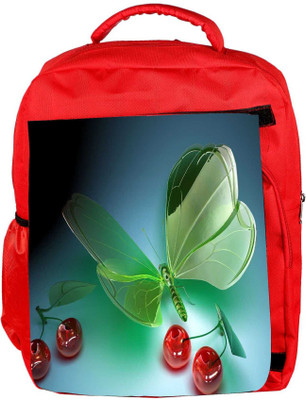 

Snoogg Eco Friendly Canvas Green Cyrstal Fly Designer Backpack Rucksack School Travel Unisex Casual Canvas Bag Bookbag Satchel 5 L Backpack(Red)