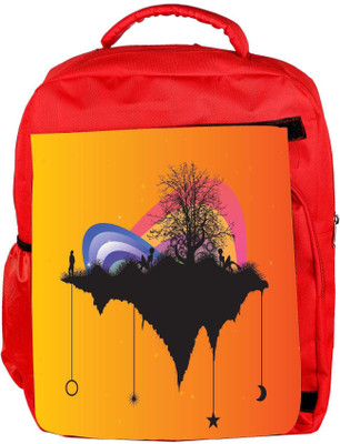 

Snoogg Eco Friendly Canvas Tree With Rainbow Backpack Rucksack School Travel Unisex Casual Canvas Bag Bookbag Satchel 5 L Backpack(Red)