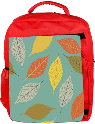

Snoogg Eco Friendly Canvas Colorful Leaves Designer Backpack Rucksack School Travel Unisex Casual Canvas Bag Bookbag Satchel 5 L Backpack(Red)