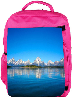 

Snoogg Eco Friendly Canvas Blue Water And White Mountain Designer Backpack Rucksack School Travel Unisex Casual Canvas Bag Bookbag Satchel 5 L Backpack(Pink)