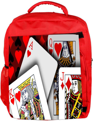 

Snoogg Eco Friendly Canvas Casino Cards Designer Backpack Rucksack School Travel Unisex Casual Canvas Bag Bookbag Satchel 5 L Backpack(Red)