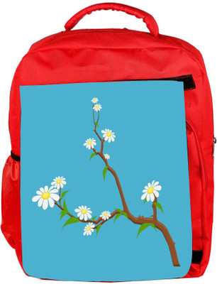 

Snoogg Eco Friendly Canvas White Flowers Branches Backpack Rucksack School Travel Unisex Casual Canvas Bag Bookbag Satchel 5 L Backpack(Red)