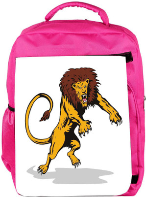 

Snoogg Eco Friendly Canvas Lion Big Cat Attacking Retro Backpack Rucksack School Travel Unisex Casual Canvas Bag Bookbag Satchel 5 L Backpack(Pink)