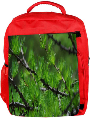 

Snoogg Eco Friendly Canvas Small Branches Designer Backpack Rucksack School Travel Unisex Casual Canvas Bag Bookbag Satchel 5 L Backpack(Red)