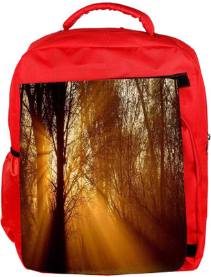 

Snoogg Eco Friendly Canvas Sunlight In Forest Designer Backpack Rucksack School Travel Unisex Casual Canvas Bag Bookbag Satchel 5 L Backpack(Red)