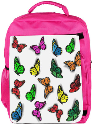 

Snoogg Eco Friendly Canvas Colorful Butterflies Backpack Rucksack School Travel Unisex Casual Canvas Bag Bookbag Satchel 5 L Backpack(Pink)