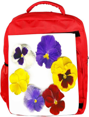 

Snoogg Eco Friendly Canvas A Circle Made Of Colorful Viola Tricolor Backpack Rucksack School Travel Unisex Casual Canvas Bag Bookbag Satchel 5 L Backpack(Red)