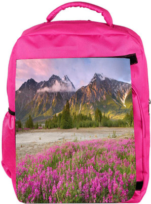 

Snoogg Eco Friendly Canvas Pink Flowers Designer Backpack Rucksack School Travel Unisex Casual Canvas Bag Bookbag Satchel 5 L Backpack(Pink)