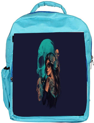 

Snoogg Eco Friendly Canvas Day Of The Dead Designer Backpack Rucksack School Travel Unisex Casual Canvas Bag Bookbag Satchel 5 L Backpack(Blue)