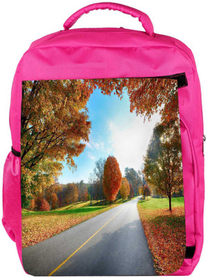 

Snoogg Eco Friendly Canvas Clean Roads Designer Backpack Rucksack School Travel Unisex Casual Canvas Bag Bookbag Satchel 5 L Backpack(Pink)