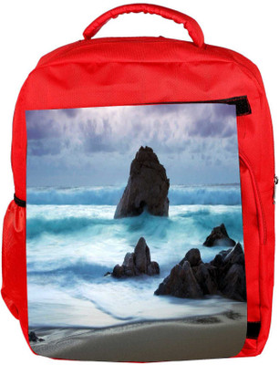 

Snoogg Eco Friendly Canvas Beach View Designer Backpack Rucksack School Travel Unisex Casual Canvas Bag Bookbag Satchel 5 L Backpack(Red)