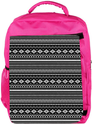 

Snoogg Eco Friendly Canvas Black And White Aztec Backpack Rucksack School Travel Unisex Casual Canvas Bag Bookbag Satchel 5 L Backpack(Pink)