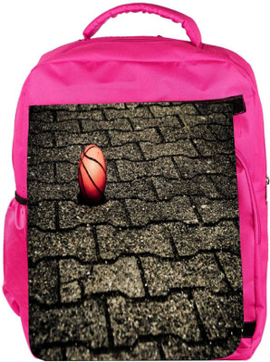 

Snoogg Eco Friendly Canvas Basketball On Street Designer Backpack Rucksack School Travel Unisex Casual Canvas Bag Bookbag Satchel 5 L Backpack(Pink)