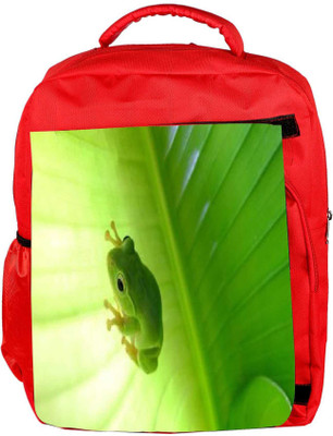 

Snoogg Eco Friendly Canvas Green Frog Designer Backpack Rucksack School Travel Unisex Casual Canvas Bag Bookbag Satchel 5 L Backpack(Red)