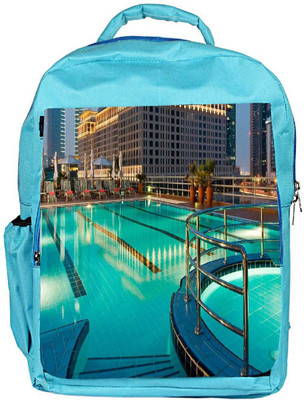 

Snoogg Eco Friendly Canvas Building With Purple Light At Top Designer Backpack Rucksack School Travel Unisex Casual Canvas Bag Bookbag Satchel 5 L Backpack(Blue)