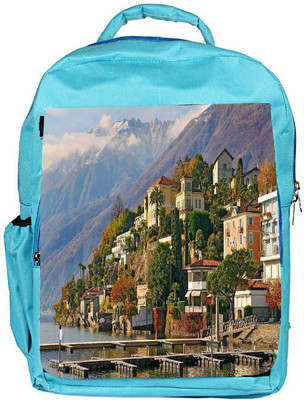 

Snoogg Eco Friendly Canvas Yellow Building Designer Backpack Rucksack School Travel Unisex Casual Canvas Bag Bookbag Satchel 5 L Backpack(Blue)