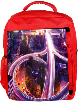 

Snoogg Eco Friendly Canvas City Roads Designer Backpack Rucksack School Travel Unisex Casual Canvas Bag Bookbag Satchel 5 L Backpack(Red)