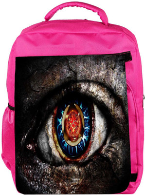 

Snoogg Eco Friendly Canvas Dangerous Eyes Designer Backpack Rucksack School Travel Unisex Casual Canvas Bag Bookbag Satchel 5 L Backpack(Pink)