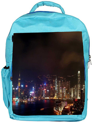 

Snoogg Eco Friendly Canvas Colorful City At Night Designer Backpack Rucksack School Travel Unisex Casual Canvas Bag Bookbag Satchel 5 L Backpack(Blue)