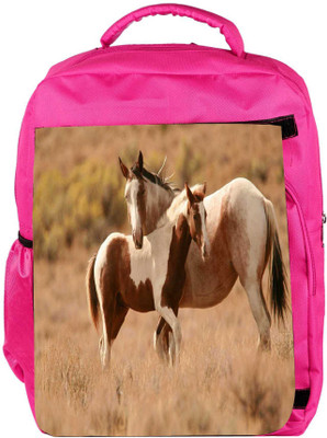 

Snoogg Eco Friendly Canvas Colorful Abstract Horse Designer Backpack Rucksack School Travel Unisex Casual Canvas Bag Bookbag Satchel 5 L Backpack(Pink)