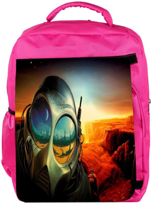

Snoogg Eco Friendly Canvas Astronauts Mask Designer Backpack Rucksack School Travel Unisex Casual Canvas Bag Bookbag Satchel 5 L Backpack(Pink)