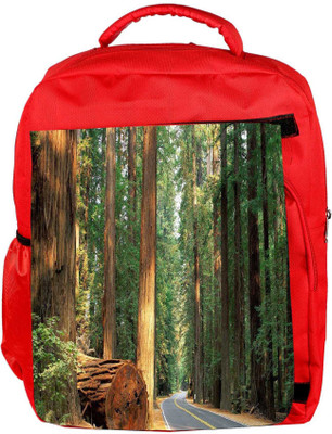 

Snoogg Eco Friendly Canvas Road And Forest Designer Backpack Rucksack School Travel Unisex Casual Canvas Bag Bookbag Satchel 5 L Backpack(Red)