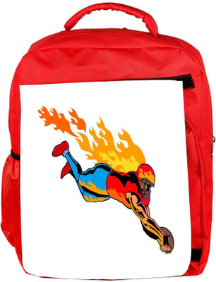 

Snoogg Eco Friendly Canvas Football Touchdown Flames Backpack Rucksack School Travel Unisex Casual Canvas Bag Bookbag Satchel 5 L Backpack(Red)