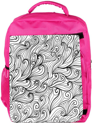

Snoogg Eco Friendly Canvas Black Pattern Grey Designer Backpack Rucksack School Travel Unisex Casual Canvas Bag Bookbag Satchel 5 L Backpack(Pink)