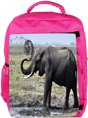 

Snoogg Eco Friendly Canvas Elephant Walking Designer Backpack Rucksack School Travel Unisex Casual Canvas Bag Bookbag Satchel 5 L Backpack(Pink)