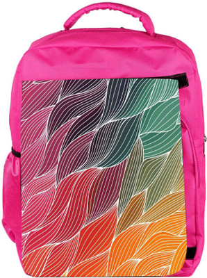 

Snoogg Eco Friendly Canvas Vector Abstract Hand Drawn Waves Texture Backpack Rucksack School Travel Unisex Casual Canvas Bag Bookbag Satchel 5 L Backpack(Pink)
