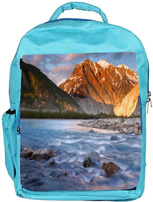 

Snoogg Eco Friendly Canvas Flowing Water Designer Backpack Rucksack School Travel Unisex Casual Canvas Bag Bookbag Satchel 5 L Backpack(Blue)