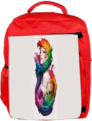 

Snoogg Eco Friendly Canvas Angel Of Colors Designer Backpack Rucksack School Travel Unisex Casual Canvas Bag Bookbag Satchel 5 L Backpack(Red)