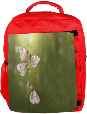 

Snoogg Eco Friendly Canvas White Butterfly Designer Backpack Rucksack School Travel Unisex Casual Canvas Bag Bookbag Satchel 5 L Backpack(Red)