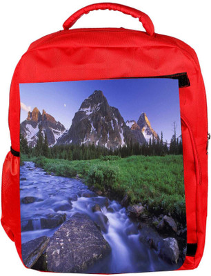 

Snoogg Eco Friendly Canvas Flwoing Water Along The Garden Designer Backpack Rucksack School Travel Unisex Casual Canvas Bag Bookbag Satchel 5 L Backpack(Red)