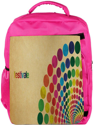 

Snoogg Eco Friendly Canvas Festival Of Colors Abstract Designer Backpack Rucksack School Travel Unisex Casual Canvas Bag Bookbag Satchel 5 L Backpack(Pink)
