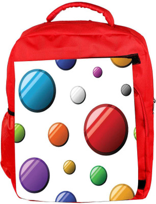 

Snoogg Eco Friendly Canvas Colorful Balls Designer Backpack Rucksack School Travel Unisex Casual Canvas Bag Bookbag Satchel 5 L Backpack(Red)
